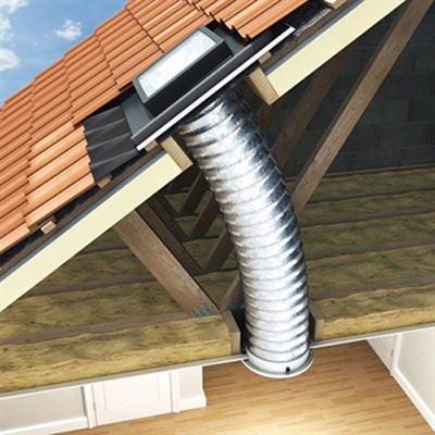 flexible tube of a pitched roof sun tunnel
